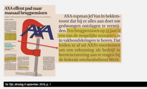 Waarom Axa vraagt erkend te worden als onderneming in herstructurering